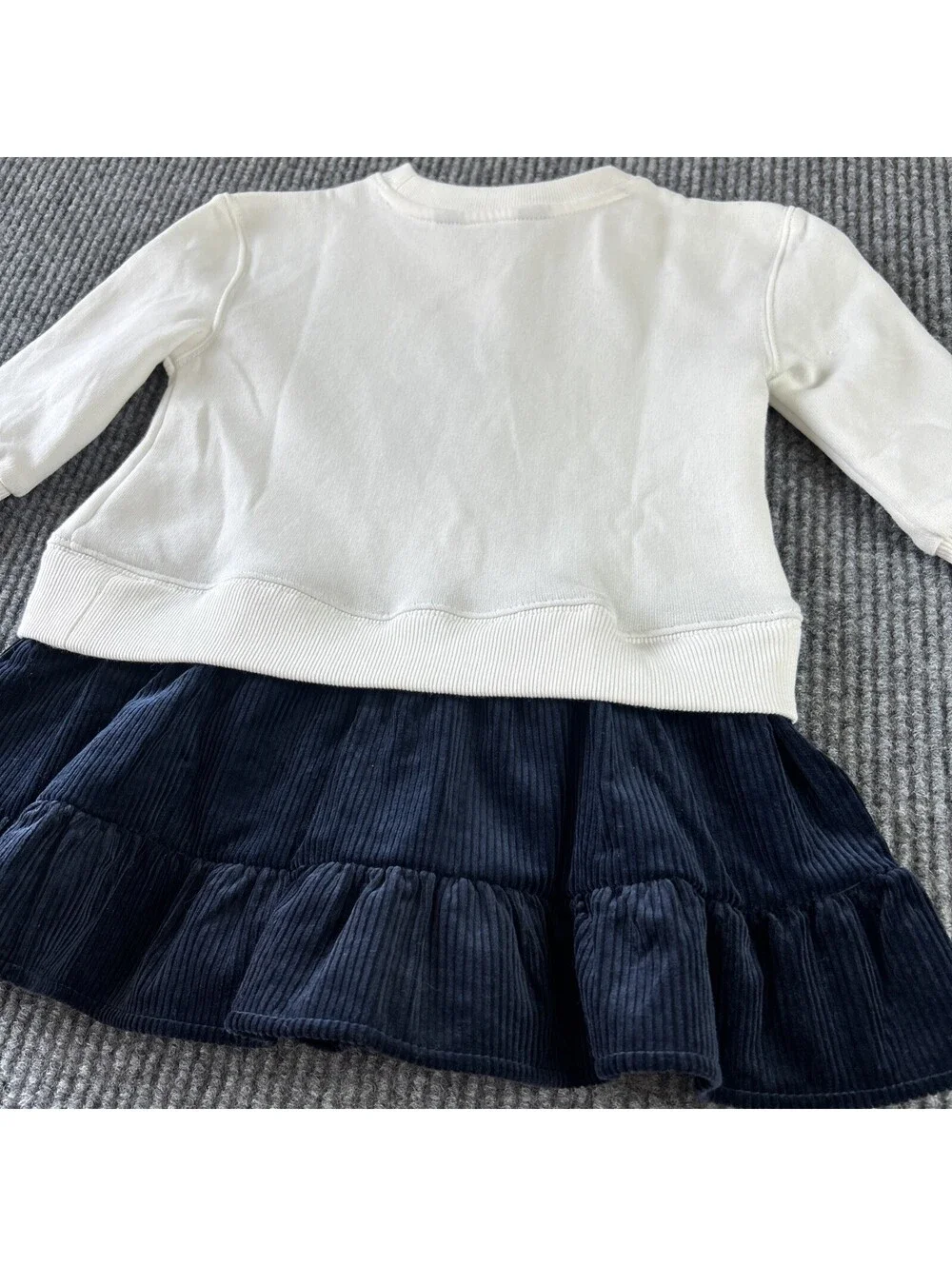POLO RALPH LAUREN GIRL'S VELVET RUFFLE HEM SWEATSHIRT DRESS SIZE 2 Cotton Blend